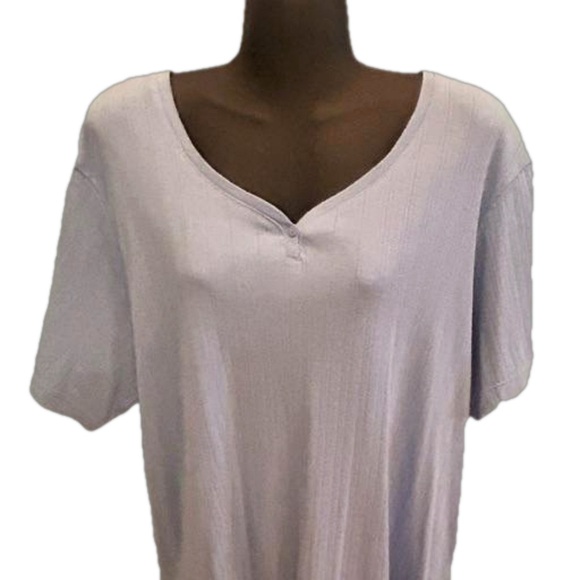 1X Basic Editions light purple short sleeve scoop v-neck pull over short - Picture 6 of 13
